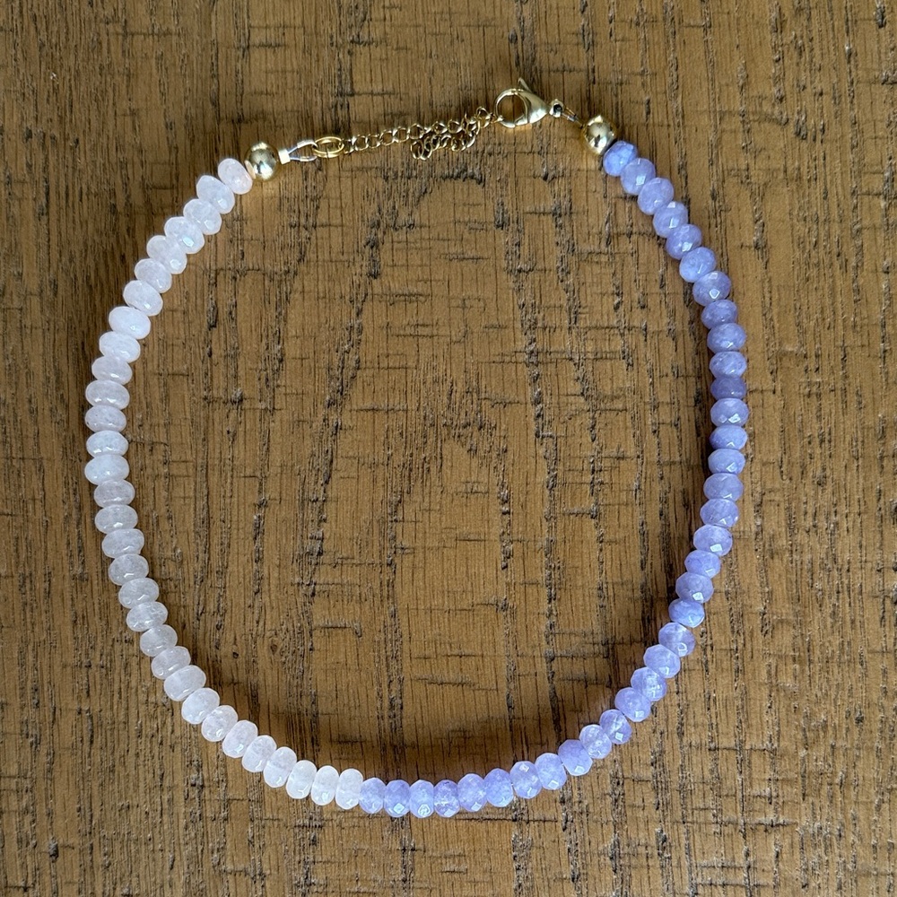 Lavender and White Beaded Necklace